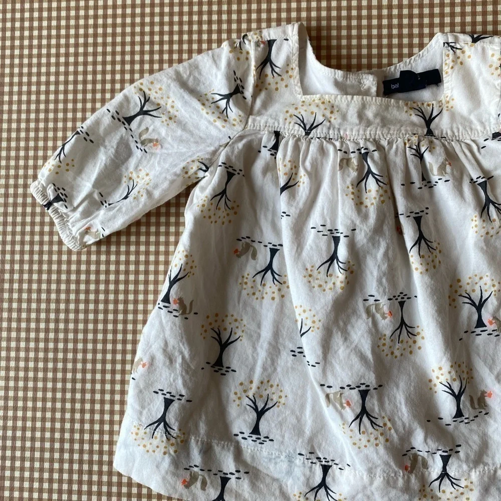 Gap baby squirrel print long sleeve tunic top. 0-3 Months‎